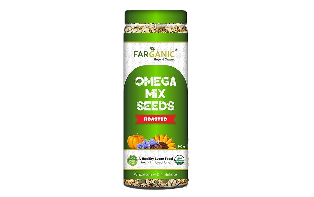 Farganic Omega Mix Seeds Roasted   Plastic Jar  200 grams